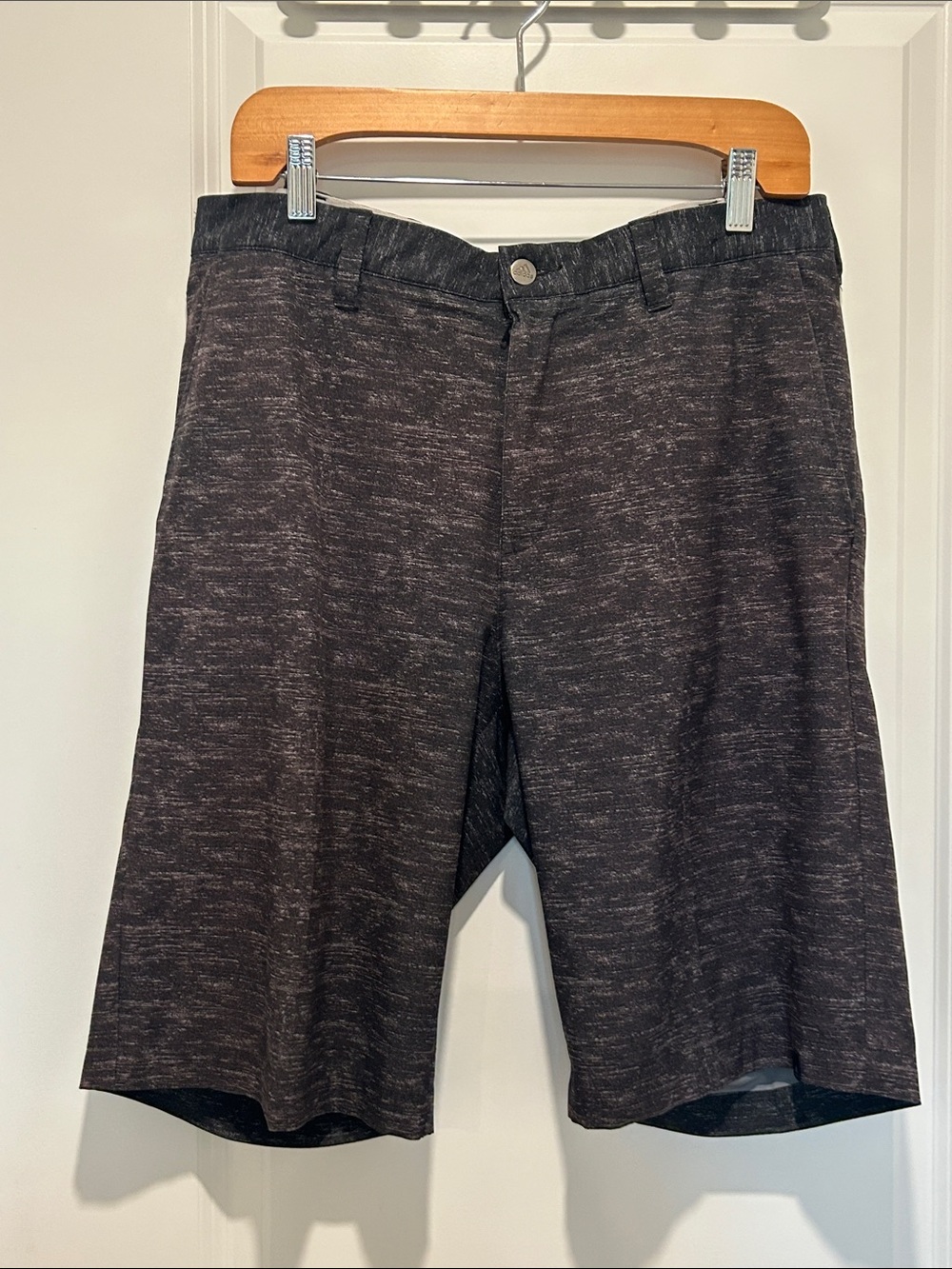 adidas Men's Heathered Charcoal Hybrid Shorts